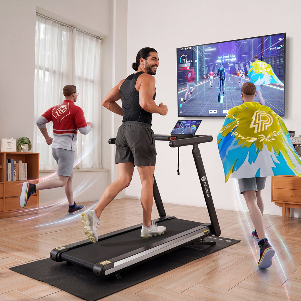 DeerRun X20 Incline Home Treadmill with 15% Auto Incline & Full Running Deck | 400 lbs, 11.3 mph