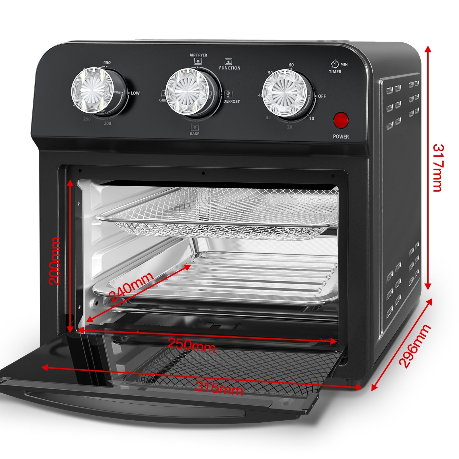 12.5 Qt Air Fryer With Advanced Multi-Function Cooking Grill, Air Fry,