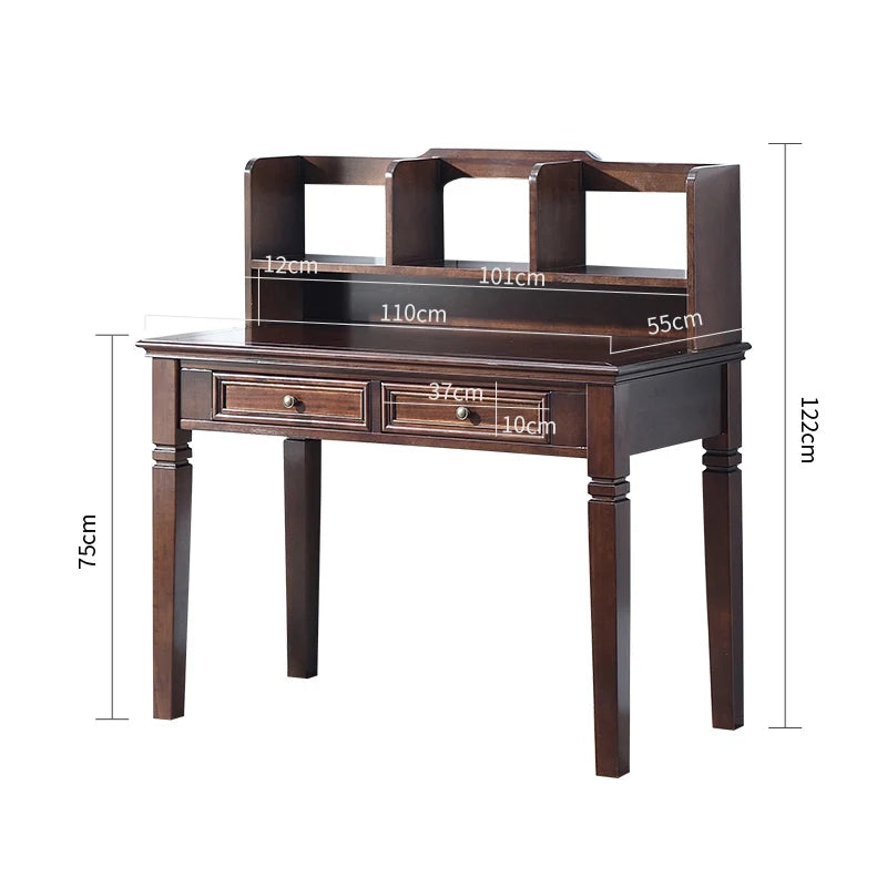solid wood desk bookshelf