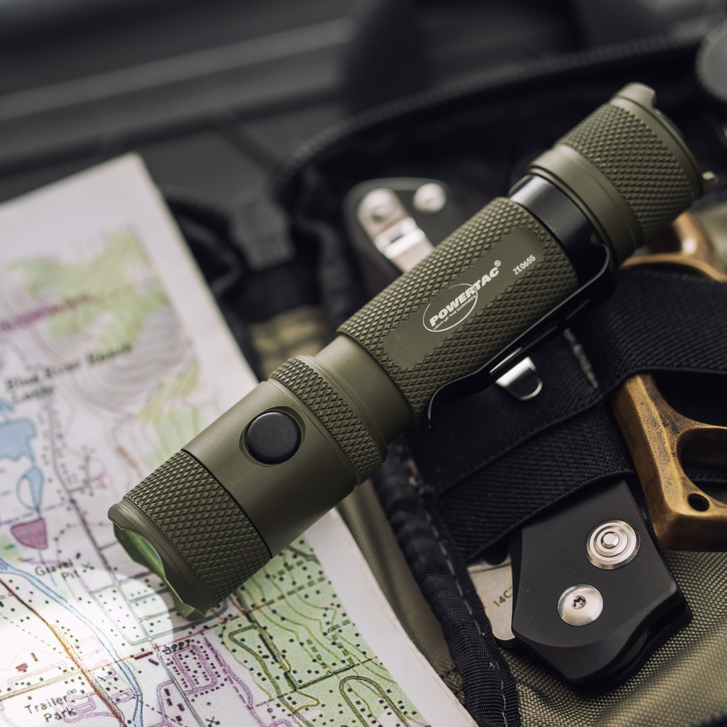 Powertac M5 Gen3 Tactical EDC Flashlight | 2030LM Super Bright | Auto-Magnetic Charge | IPX8 Waterproof & 2M Drop Resistant | 1-Inch Picatinny Mount Compatible