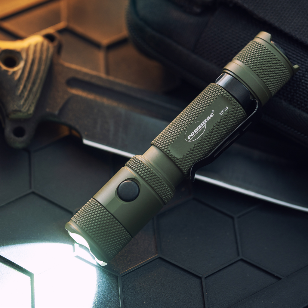 Powertac M5 Gen3 Tactical EDC Flashlight | 2030LM Super Bright | Auto-Magnetic Charge | IPX8 Waterproof & 2M Drop Resistant | 1-Inch Picatinny Mount Compatible