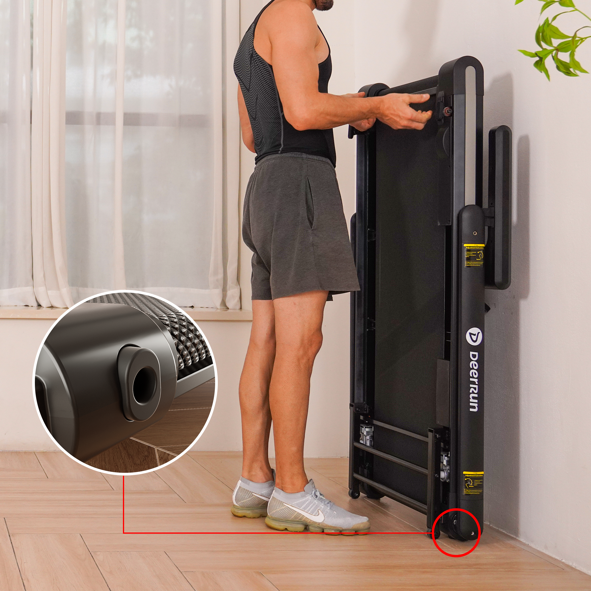 DeerRun X20 Incline Home Treadmill with 15% Auto Incline & Full Running Deck | 400 lbs, 11.3 mph