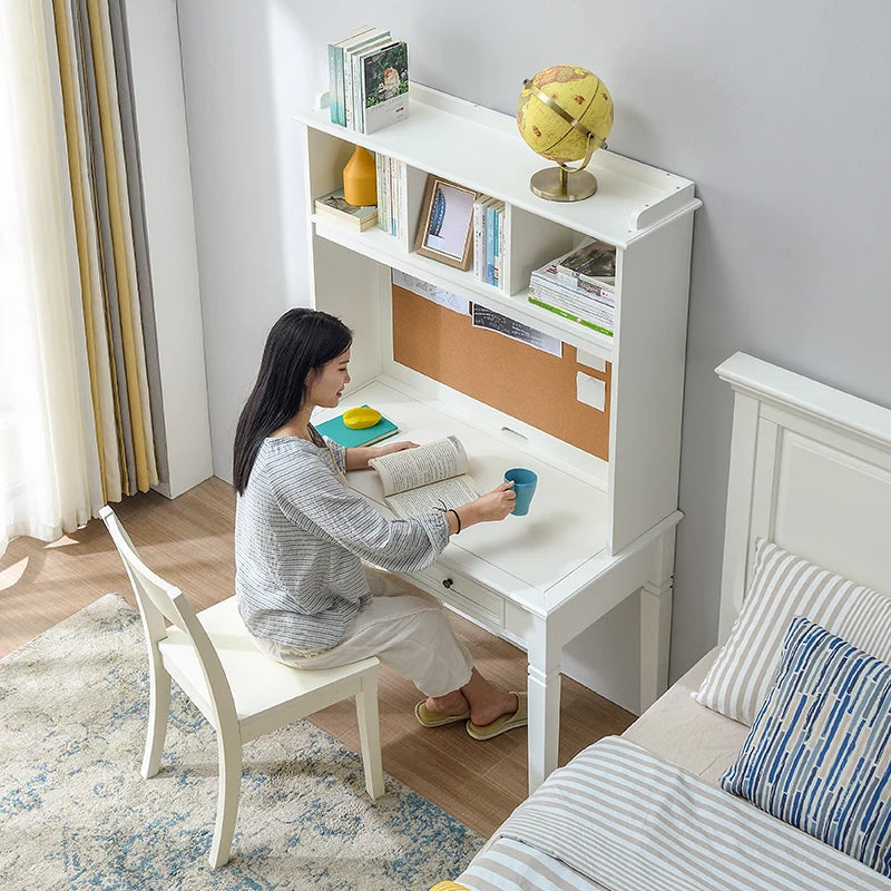 solid wood desk bookshelf