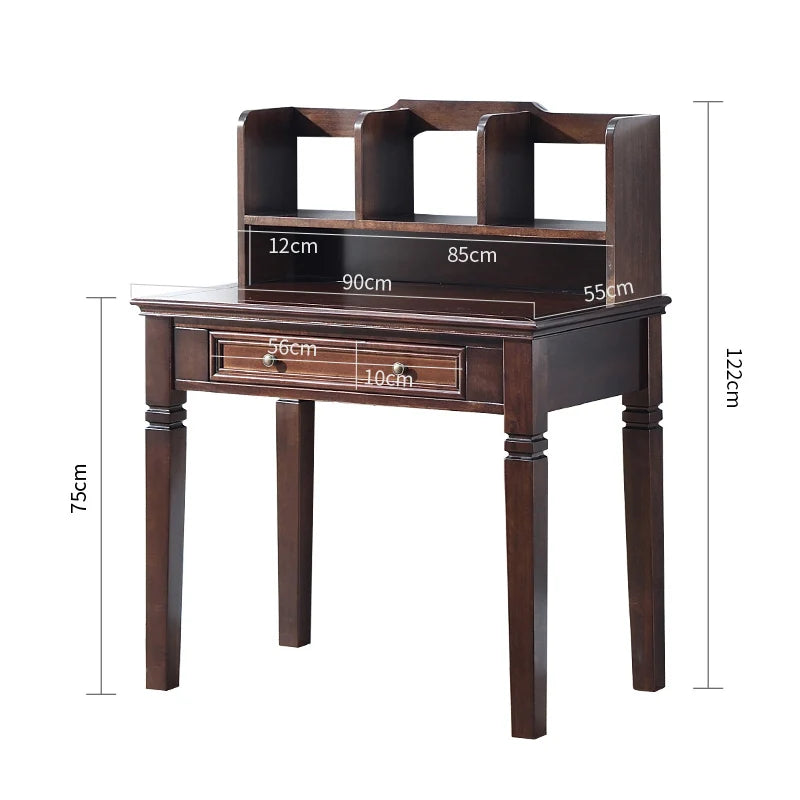 solid wood desk bookshelf
