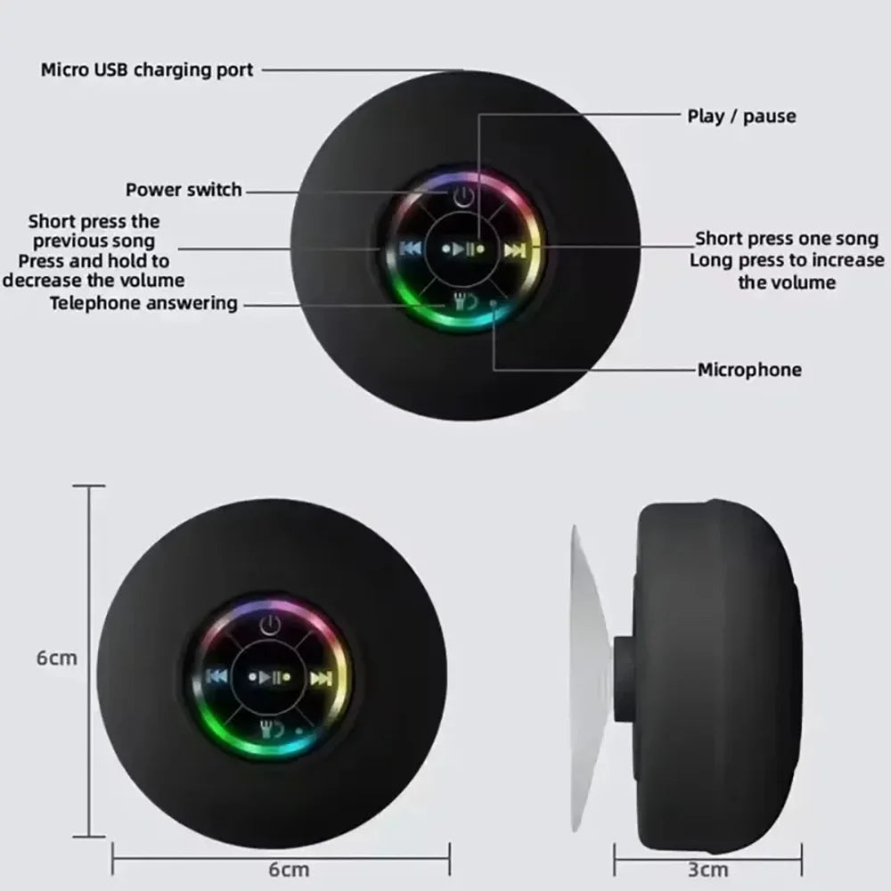 Mini Portable LED Bluetooth Speaker