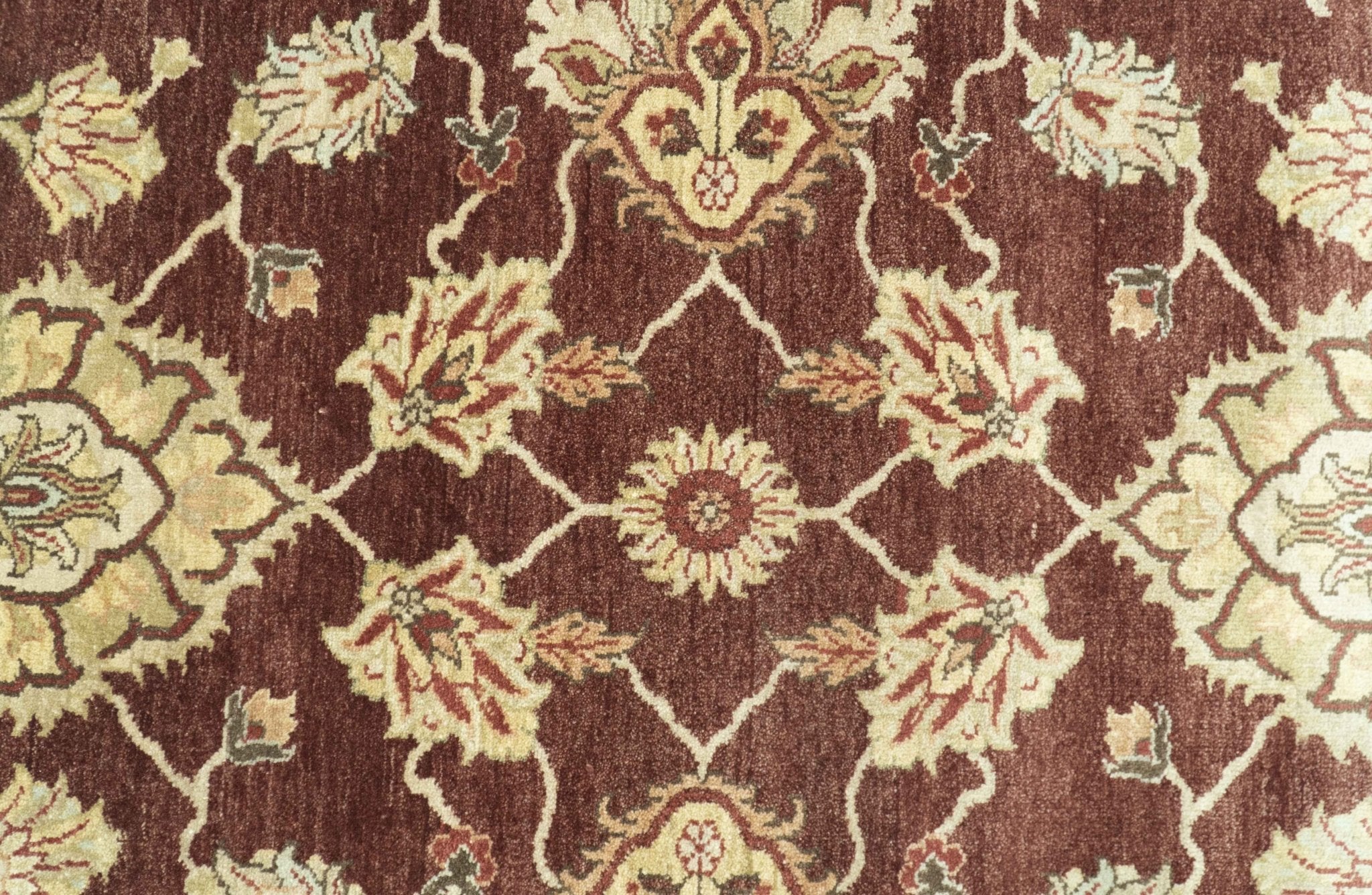 Hand Knotted Red Gold Traditional Wool Rug