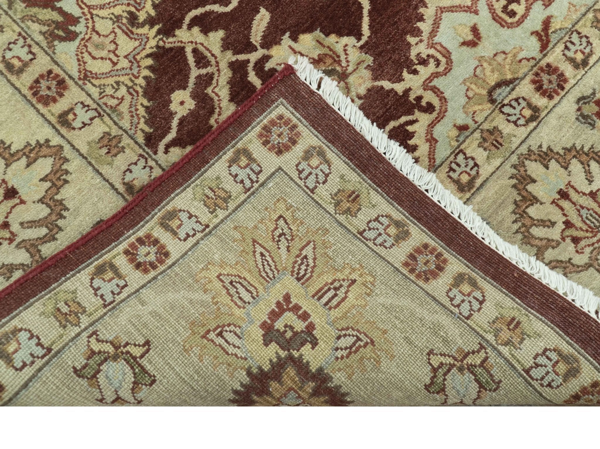 Hand Knotted Red Gold Traditional Wool Rug