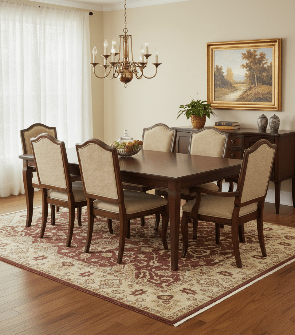 Hand Knotted Red Gold Traditional Wool Rug