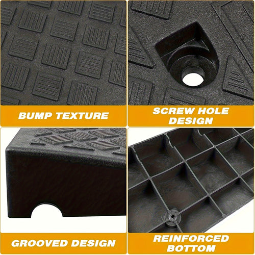 2PCS Heavy Duty Curb Ramp Portable Non-Slip Driveway Ramp