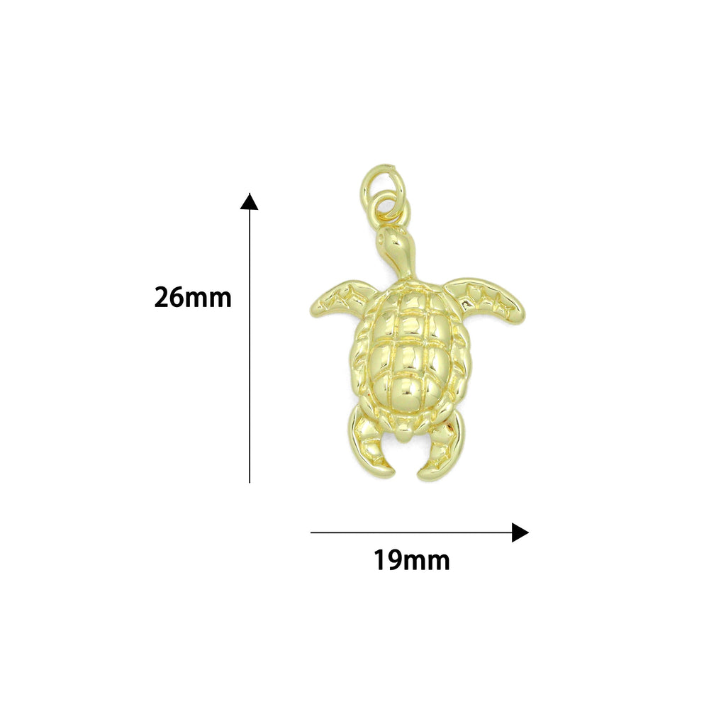 Gold Turtle Charm,Tortoise Charm Pendant, Sku#LX968