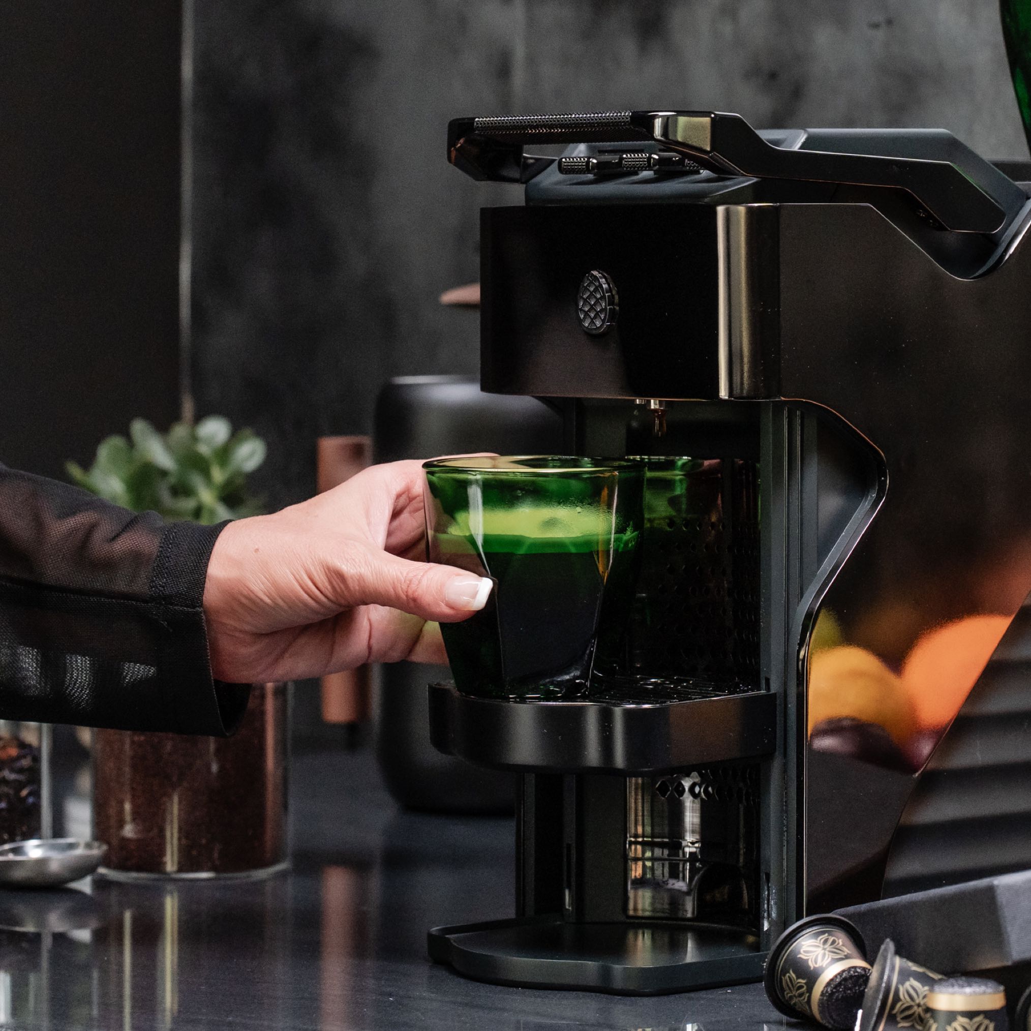 Line1 Espresso and Coffee Machine: Brushed Nickel