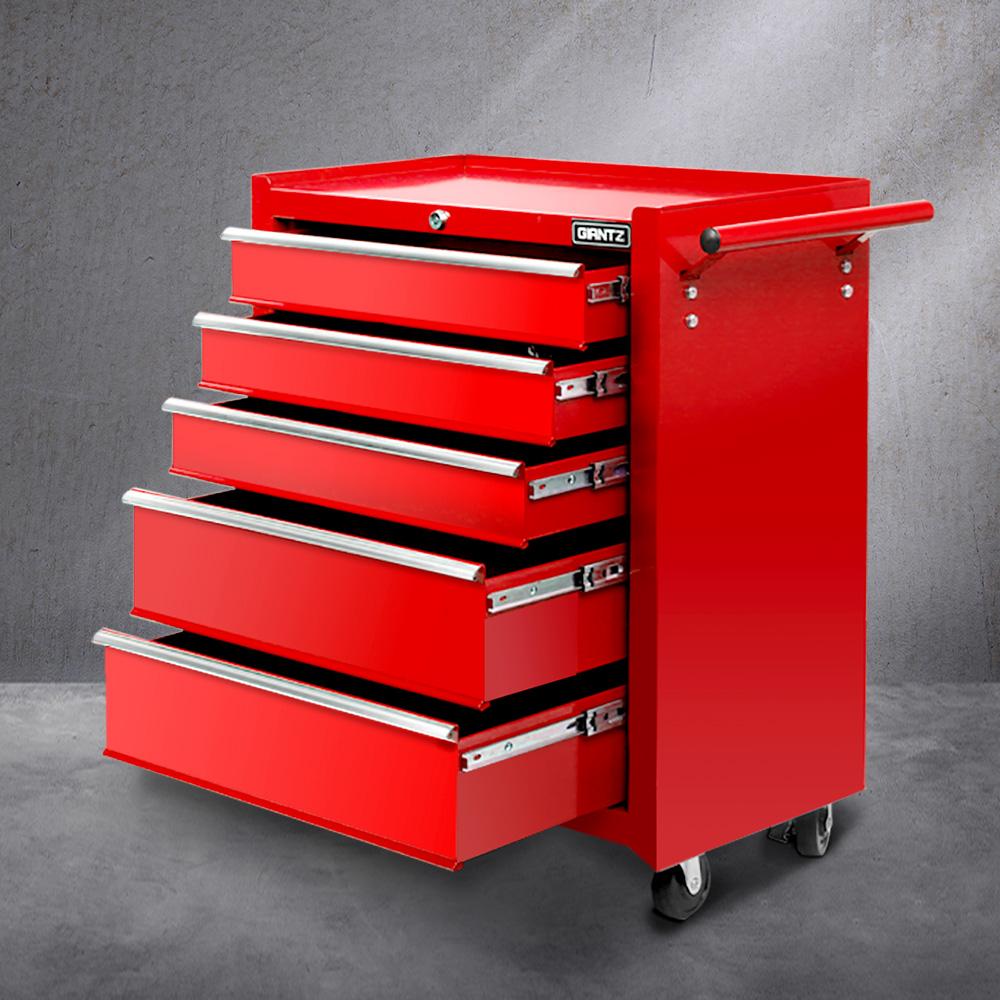 Giantz 5 Drawer Tool Box Cabinet Chest Trolley Box Garage Storage