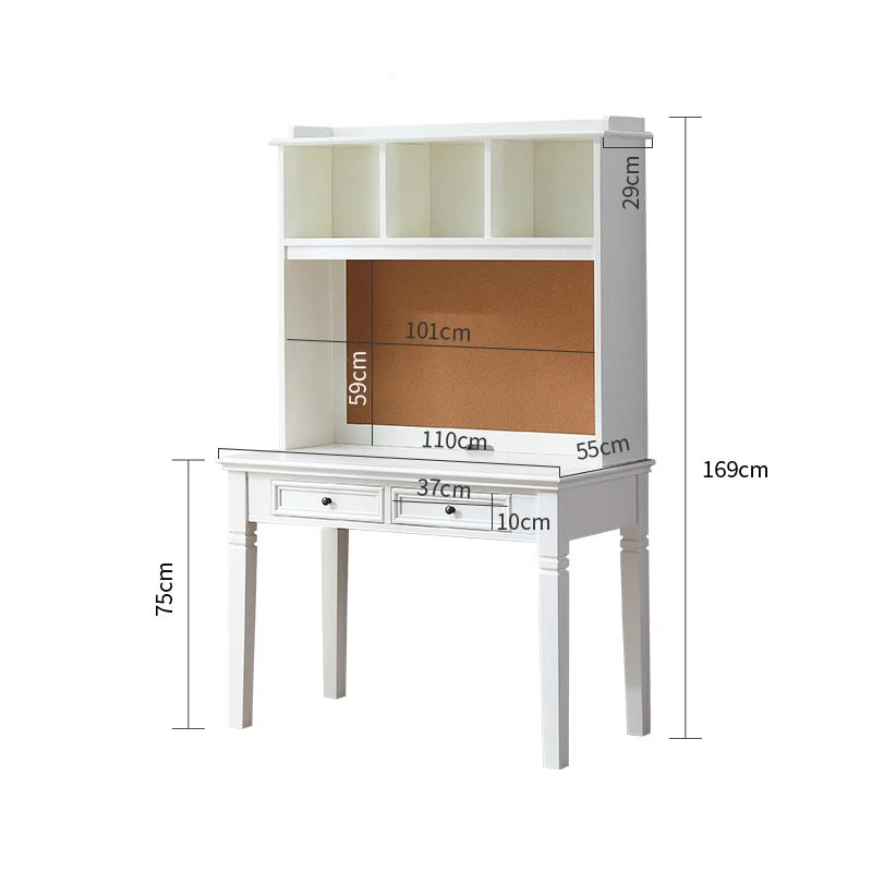 solid wood desk bookshelf