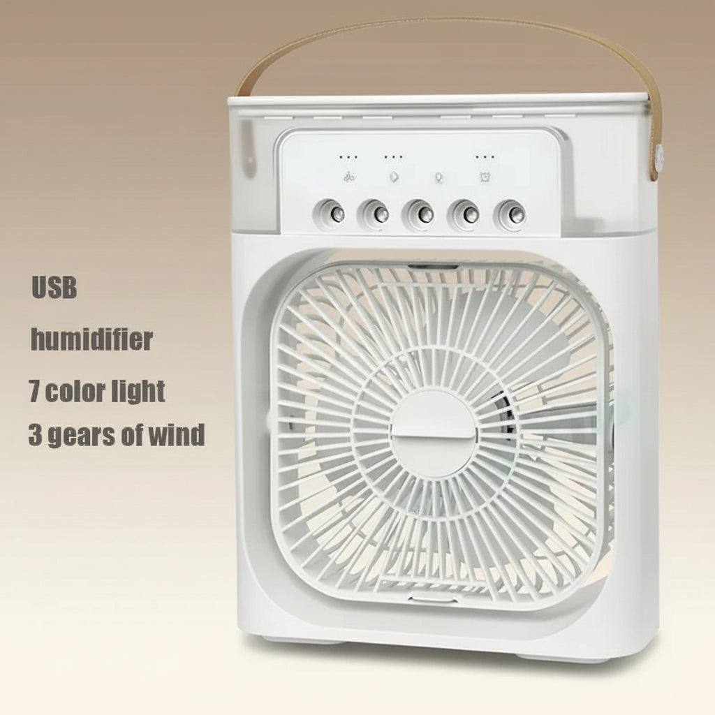 3 in 1 New Fan Air Conditioner Household Small Air Cooler LED Night Light Portable Humidifier Air Adjustment Fan Office Home Fan