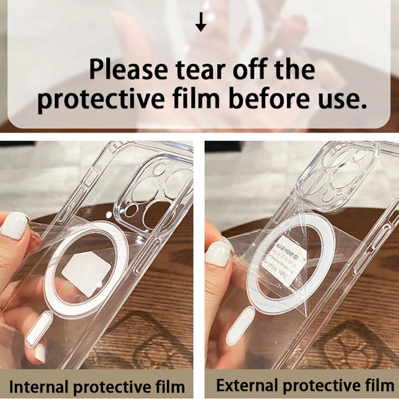 Magesafe Magnetic Transparent Charger Case