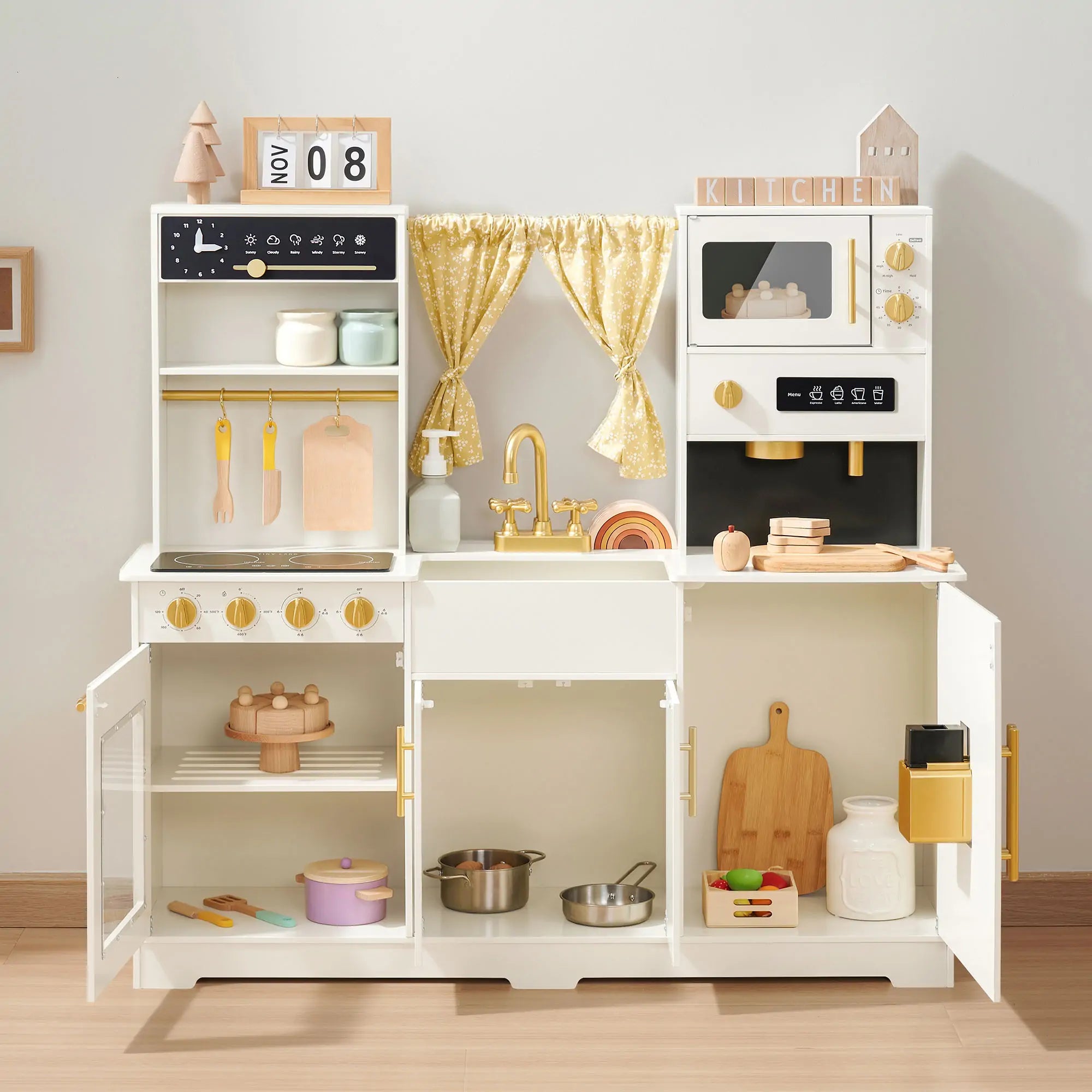 Tiny Iconic Wooden Play Kitchen Cooking Set