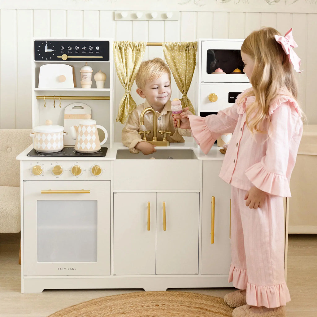 Tiny Iconic Wooden Play Kitchen Cooking Set