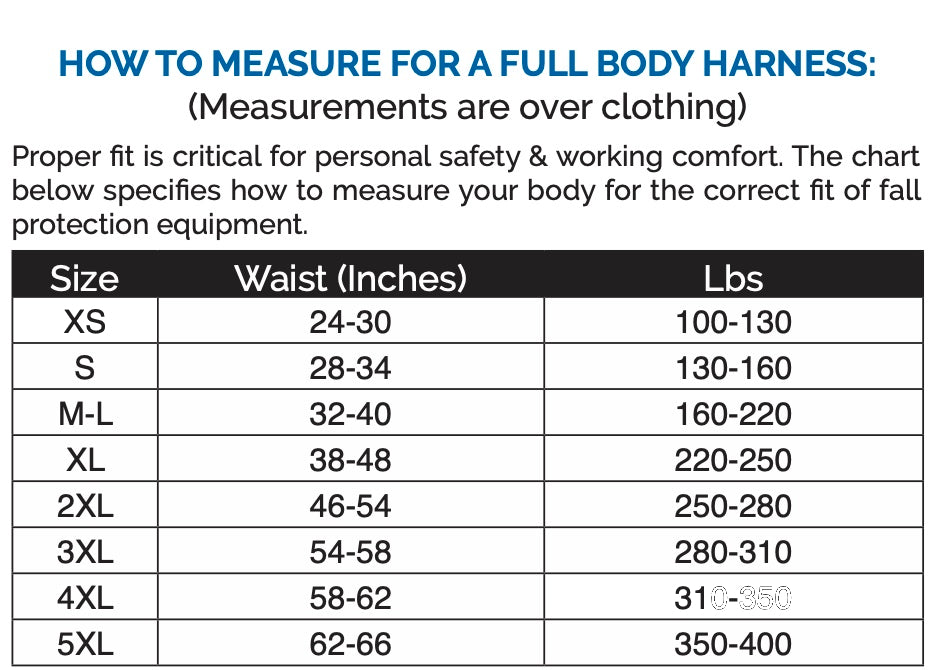 Full Body Harness with a D-Ring on Center Back Only | 96305N/96306N
